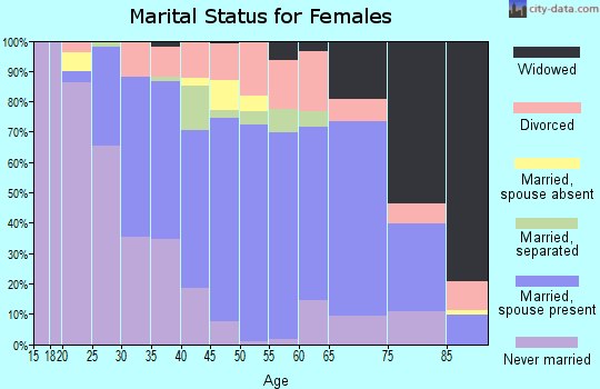 Zip code 18643 marital status for females