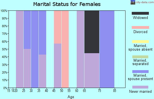 Zip code 18653 marital status for females