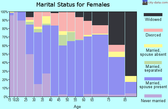 Zip code 18801 marital status for females