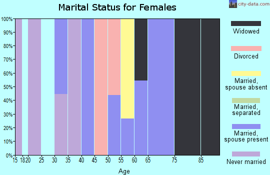 Zip code 18817 marital status for females