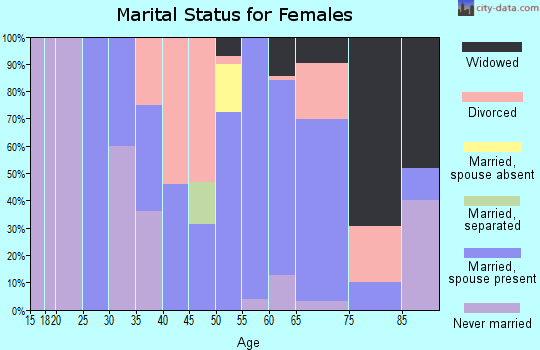 Zip code 18821 marital status for females
