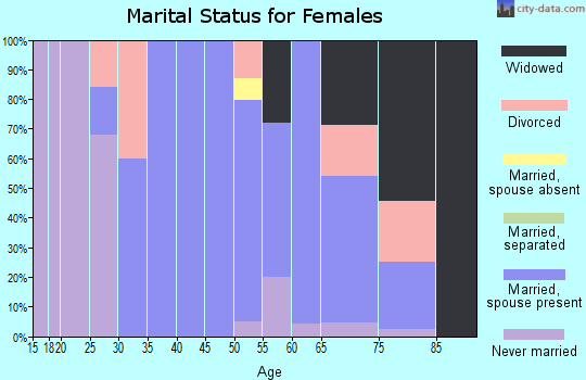 Zip code 18831 marital status for females