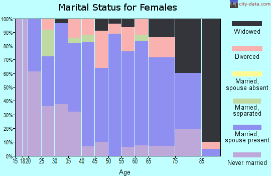 Zip code 18833 marital status for females