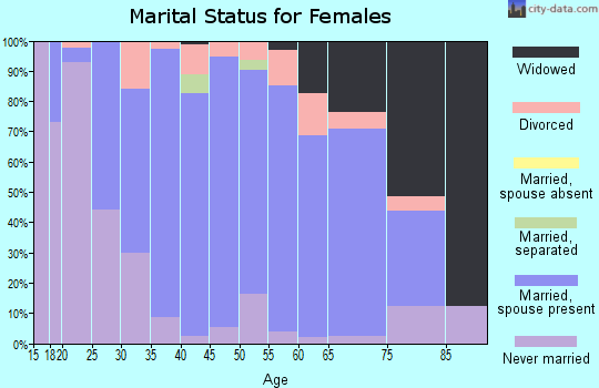 Zip code 18834 marital status for females