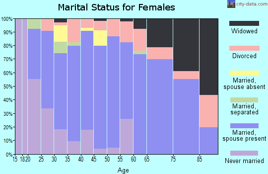 Zip code 18853 marital status for females