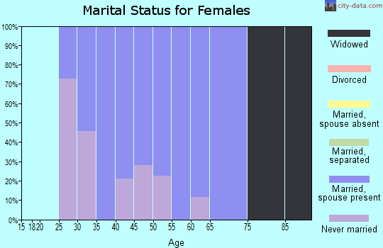 Zip code 18915 marital status for females