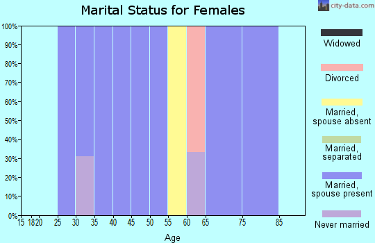 Zip code 18923 marital status for females