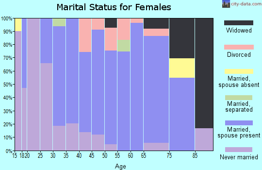 Zip code 18925 marital status for females