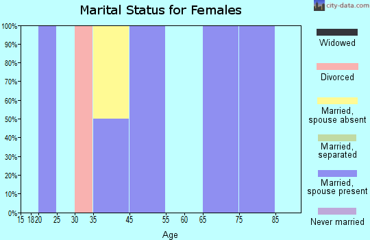 Zip code 18927 marital status for females