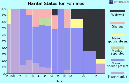 Zip code 18955 marital status for females