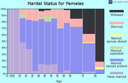 Zip code 18960 marital status for females