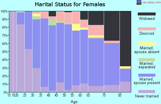 Zip code 18964 marital status for females