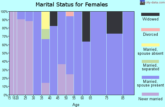 Zip code 18970 marital status for females