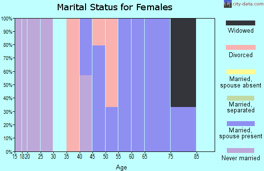 Zip code 18980 marital status for females