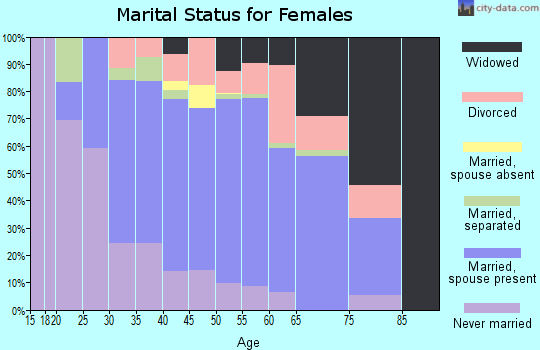 Zip code 19030 marital status for females