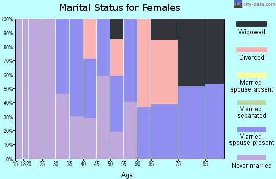 Zip code 19043 marital status for females