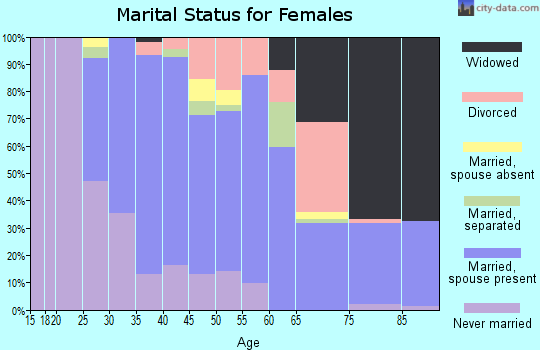 Zip code 19055 marital status for females