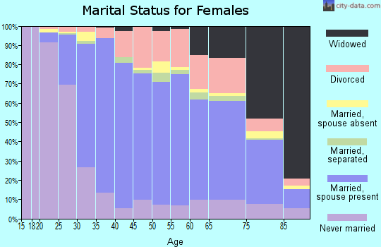 Zip code 19063 marital status for females