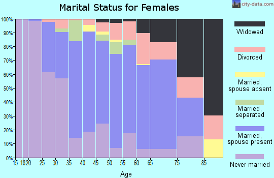 Zip code 19070 marital status for females