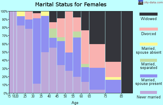 Zip code 19079 marital status for females