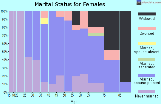 Zip code 19081 marital status for females