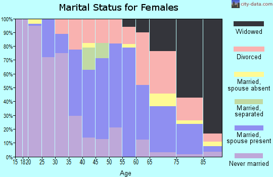 Zip code 19095 marital status for females