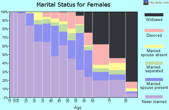 Zip code 19104 marital status for females