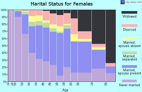 Zip code 19111 marital status for females