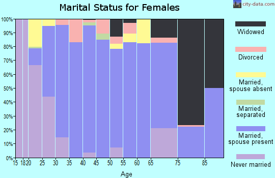 Zip code 19311 marital status for females