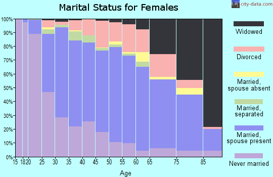 Zip code 19320 marital status for females