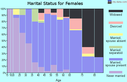 Zip code 19330 marital status for females