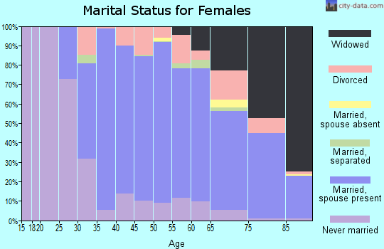 Zip code 19342 marital status for females