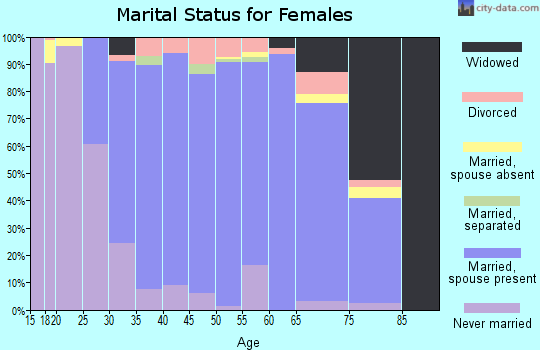 Zip code 19343 marital status for females