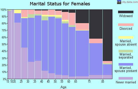 Zip code 19348 marital status for females