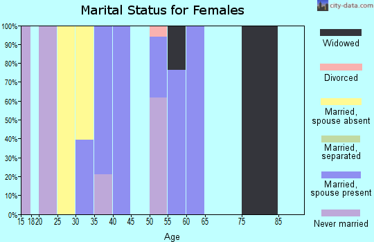 Zip code 19374 marital status for females