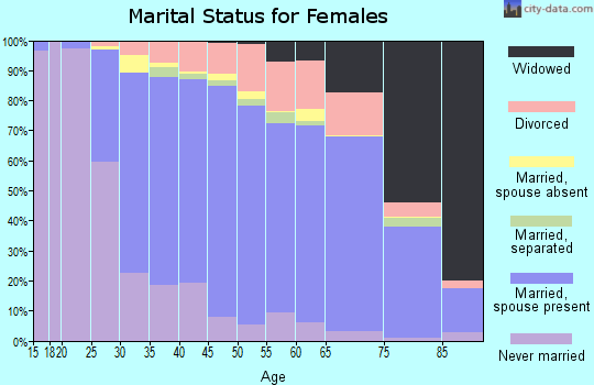 Zip code 19380 marital status for females