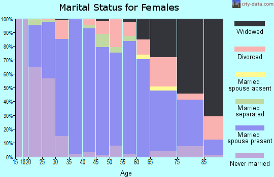 Zip code 19390 marital status for females