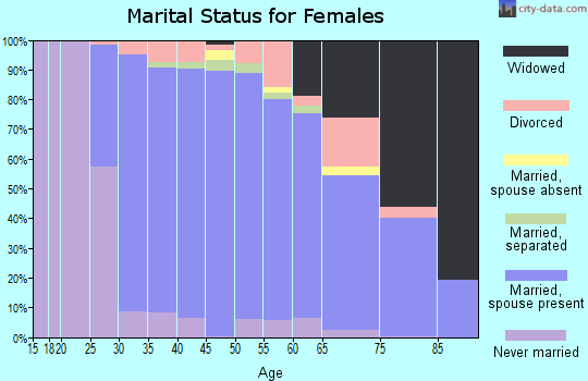 Zip code 19525 marital status for females