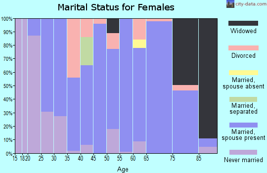 Zip code 19547 marital status for females