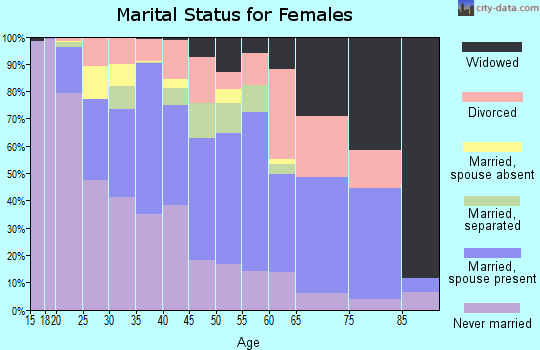 Zip code 19604 marital status for females