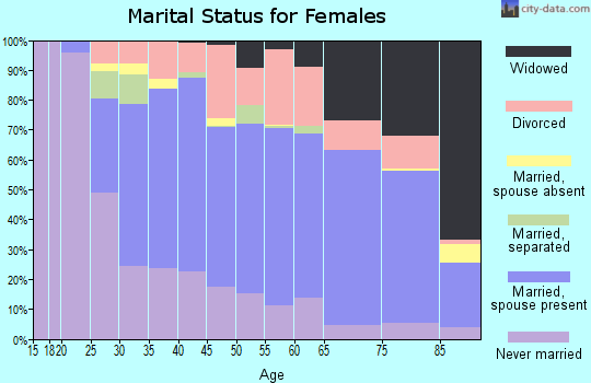 Zip code 19605 marital status for females