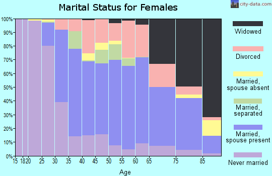 Zip code 19607 marital status for females