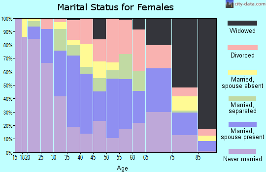 Zip code 19611 marital status for females