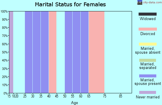 Zip code 19733 marital status for females