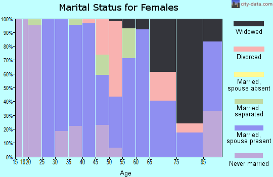 Zip code 19954 marital status for females
