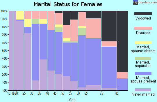 Zip code 19971 marital status for females