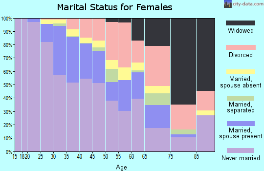 Zip code 20001 marital status for females