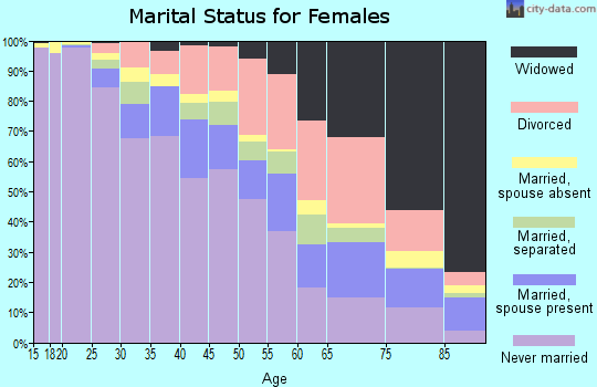 Zip code 20019 marital status for females
