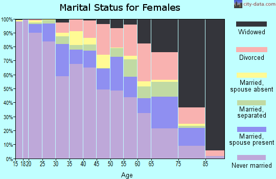 Zip code 20032 marital status for females