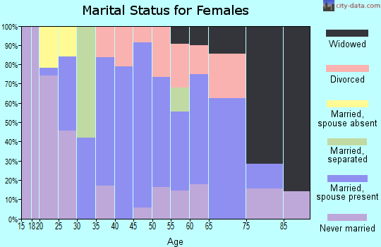 Zip code 20115 marital status for females